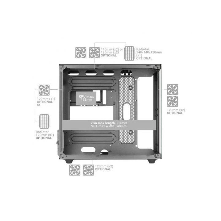 Caja Microatx Gaming Mars Gaming Mcfusionm...