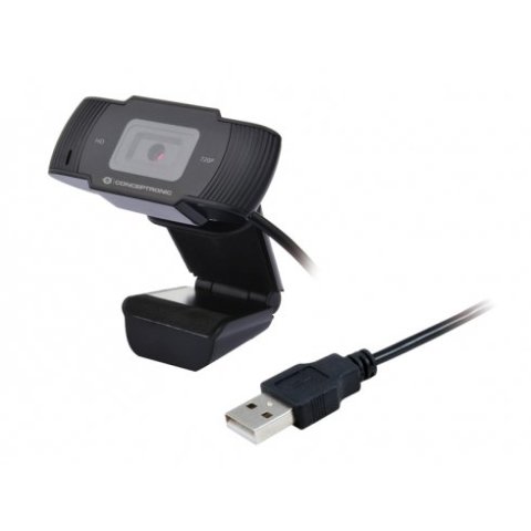 Webcam Hd Conceptronic Amdis 1080p Interpolado Usb 3.6mm 30fps Angulo Vision 68º Microfono Integrado