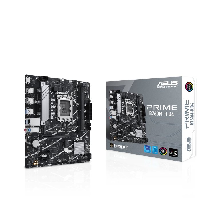 Pb Asus Prime B760m-r D4 M-atx Skt 1700 13º 14º Gen 2xddr4 3200mhz Hdmi 2xm.2 G-lan 2,5 Gb Usb3.2 Iluminacion Rgb