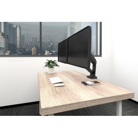 Soporte De Mesa Equip 650121 Para 2 Pantallas 13"-32" 2 Brazo Inclinables Muelle De Gas Vesa Hasta 9kg