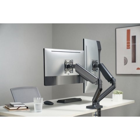 Soporte De Mesa Equip 650121 Para 2 Pantallas 13"-32" 2 Brazo Inclinables Muelle De Gas Vesa Hasta 9kg