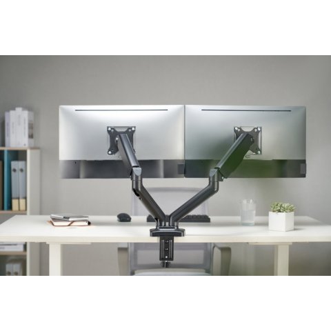 Soporte De Mesa Equip 650121 Para 2 Pantallas 13"-32" 2 Brazo Inclinables Muelle De Gas Vesa Hasta 9kg