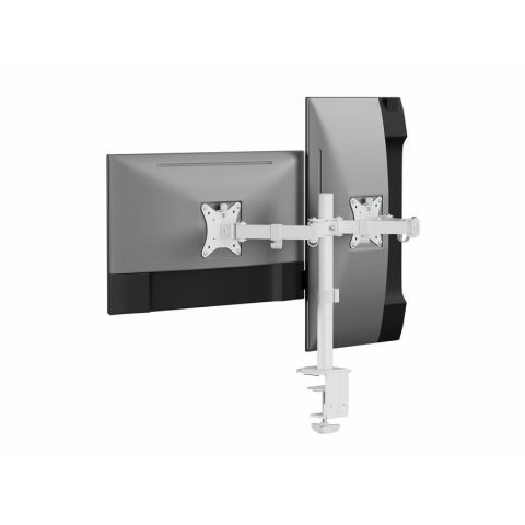 Soporte De Mesa Equip 650167 Para 2 Pantallas 17"-32" Brazo Inclinable Y Giratorio 360 Color Blanco