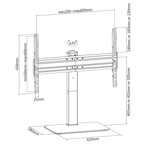Soporte De Mesa Con Base Equip 650612 Para 1 Pantalla 37" - 70" Fijo Max. Vesa 600x400 Hasta 40kgs