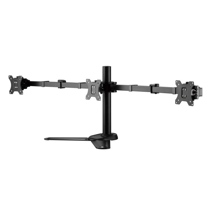 Soporte De Mesa Con Base Equip 650125 Para 3 Pantallas 13"-27" Doble Brazo Vesa Standard Hasta 8kg