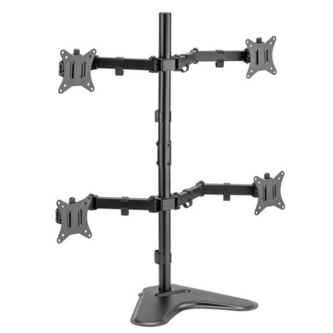 Soporte De Mesa Con Base Equip 650127 Para 4 Pantallas 17"-32" Doble Brazo Articulado Vesa Standard Hasta 9kg