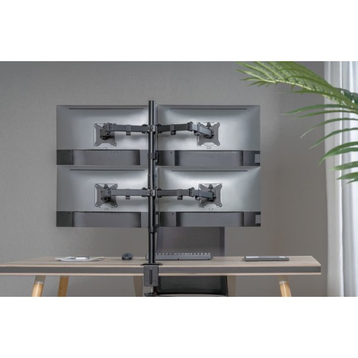 Soporte De Mesa Equip 650159 Para 4 Pantallas 17"-32" Doble Brazo Articulado Vesa Standard Hasta 9kg