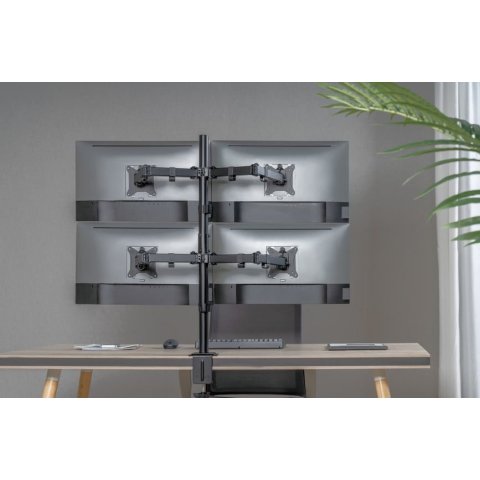 Soporte De Mesa Equip 650159 Para 4 Pantallas 17"-32" Doble Brazo Articulado Vesa Standard Hasta 9kg