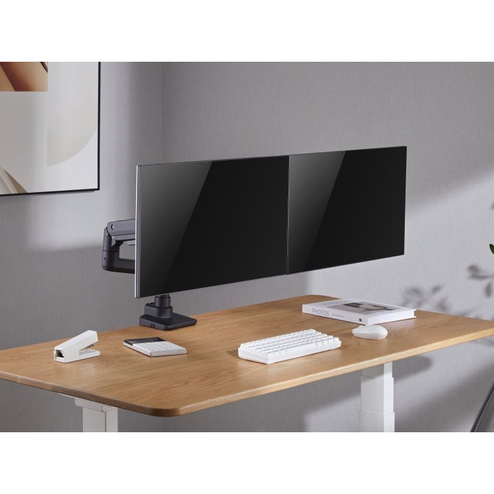 Soporte De Mesa Equip 650182 Para 2 Pantalla De 17"-35" Negro Max. 20kg Por Pantalla Max.vesa 100x100 Resorte De Gas