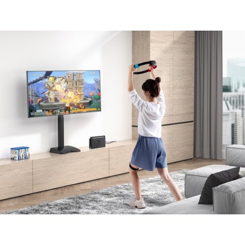 Soporte De Mesa Con Base Equip 650610 Para 1 Pantalla 32" - 65" Motorizado Fijo Max. Vesa 400x400 Hasta 50kgs