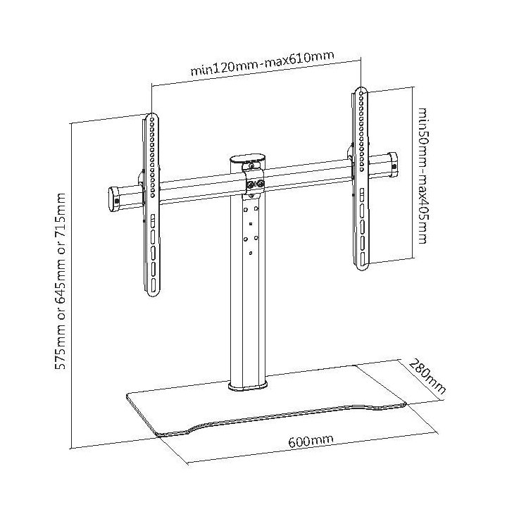 Soporte De Mesa Con Base Equip 650601 Para 1 Pantalla 32" - 55"fijo Max. Vesa 600x400 Hasta 40kgs