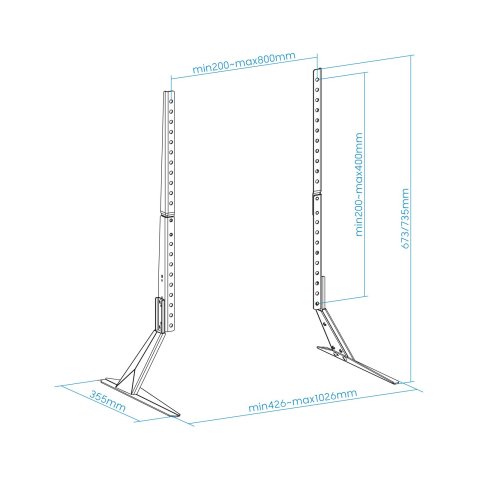 Soporte De Mesa Tooq Db2375f-b Para 1 Pantalla De 23-75" Max 40kg Vesa 200x200 Hasta 800x400 Negro