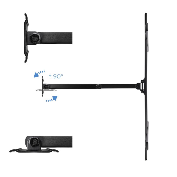 Soporte De Pared Tooq Lp6070tn-b Para 1 Pantalla 37-70" Max. 50kg Vesa Max. 600x400 Doble Brazo Negro