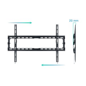 Soporte De Pared Fijo Tooq Lp1080f-b Para Pantalla 37"- 80" Max 45kg Vesa 200x200 A 600x400 Color Negro 2