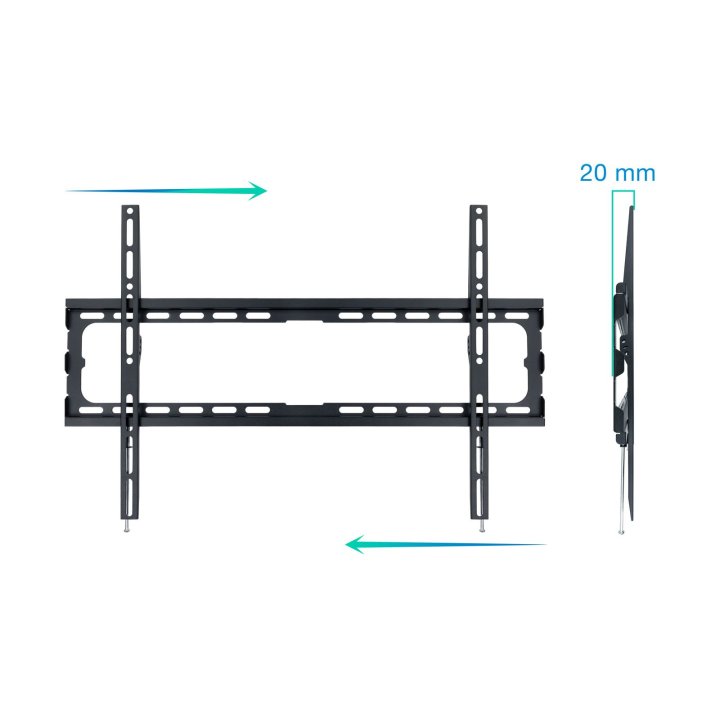 Soporte De Pared Fijo Tooq Lp1080f-b Para Pantalla 37"- 80" Max 45kg Vesa 200x200 A 600x400 Color Negro
