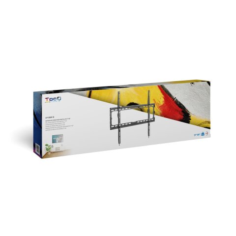 Soporte De Pared Fijo Tooq Lp1080f-b Para Pantalla 37"- 80" Max 45kg Vesa 200x200 A 600x400 Color Negro