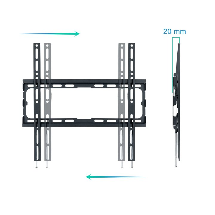 Soporte De Pared Fijo Tooq Lp1070f-b Para Pantalla 32"- 70" Max 45kg Vesa 400x400