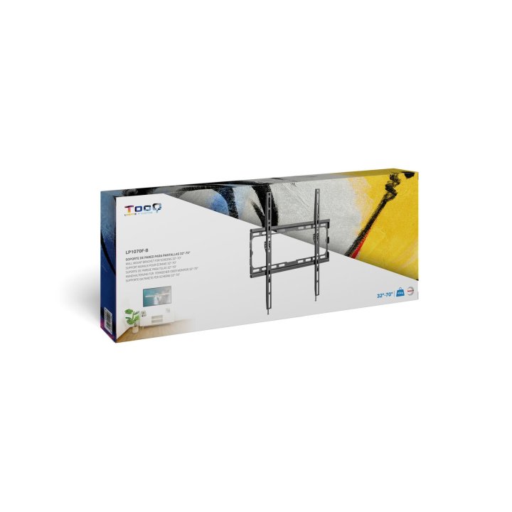 Soporte De Pared Fijo Tooq Lp1070f-b Para Pantalla 32"- 70" Max 45kg Vesa 400x400