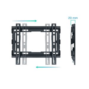 Soporte De Pared Fijo Tooq Lp1043f-b Para Pantalla 23-43" Max 45kg Vesa 200x200 Negro 2
