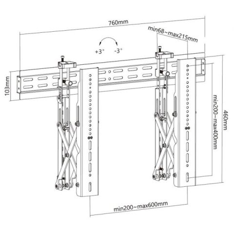 Soporte De Pared Fijo Equip 650351 Para Pantalla 37"-70" Push-in Pop-out Vesa Max 600x400 Peso Max. 45kg