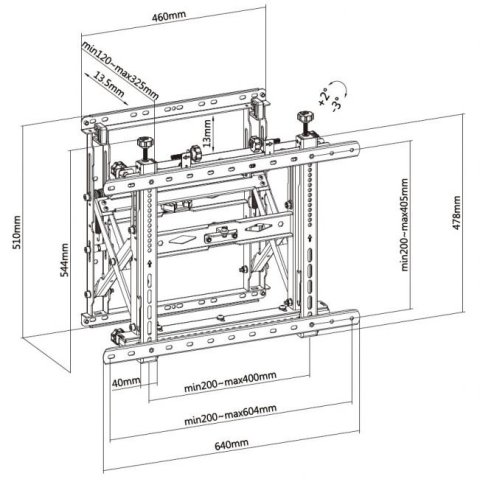 Soporte De Pared Fijo Equip 650352 Para Pantalla 45"-70" Push-in Pop-out Vesa Max 600x400 Peso Max. 70kg