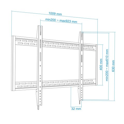 Soporte De Pared Fijo Tooq Lp41130f-b Para Pantalla 60-100" Max. 130kg Vesa Max. 900x600 Negro