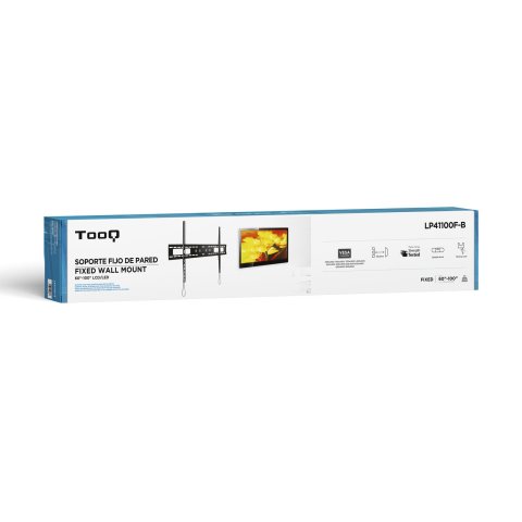 Soporte De Pared Fijo Tooq Lp41100f-b Para Pantalla 60-100" Max. 75kg Vesa Max. 900x600 Negro