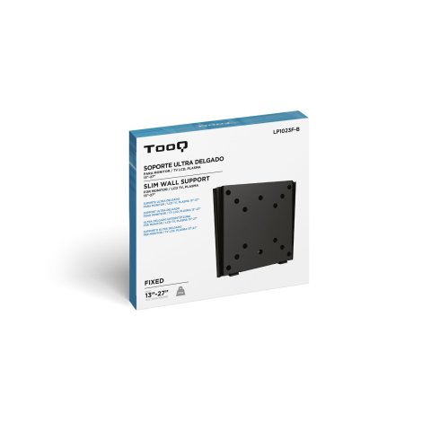 Soporte De Pared Fijo Tooq Lp1023f-b Para Pantalla 13-27" Max. 30kg Vesa 50x50, 75x75 Y 100x100 Negro
