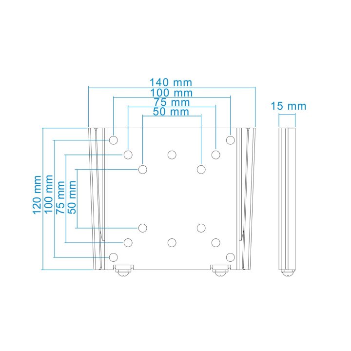 Soporte De Pared Fijo Tooq Lp1023f-b Para Pantalla 13-27" Max. 30kg Vesa 50x50, 75x75 Y 100x100 Negro