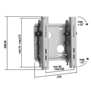 Soporte De Pared Fijo Omb Monoplasma-s Para Tv Orientable Verti. +-15§ Vesa 50  75  100  200 + Brazo De Regalo Twisplama 2