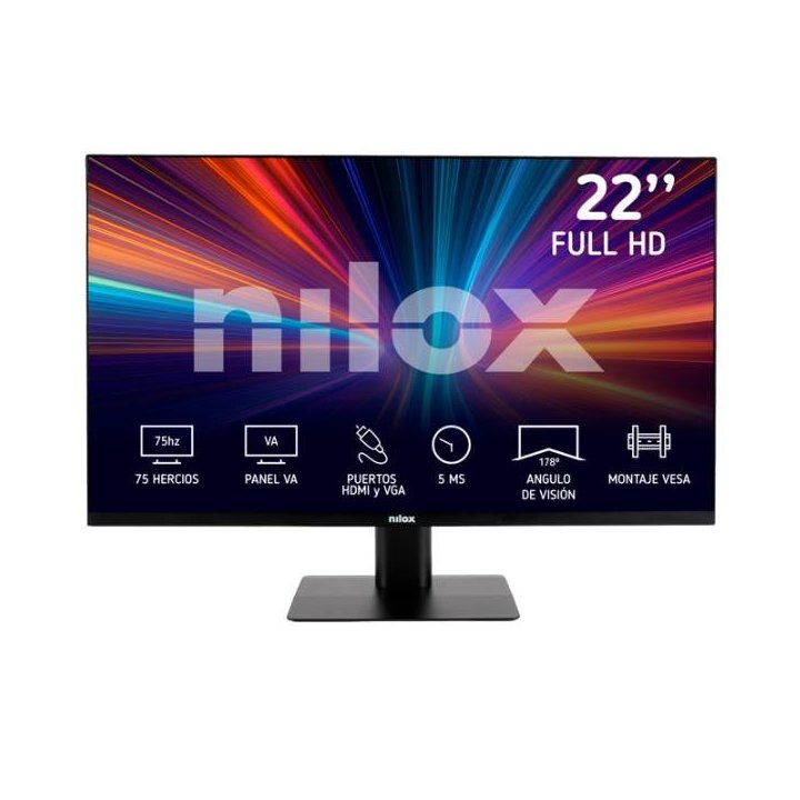 Monitor 22" Hdmi Vga Nilox Nxm22fhd11 Ips Fhd 75hz 5ms 250cd m² Vesa 100x100
