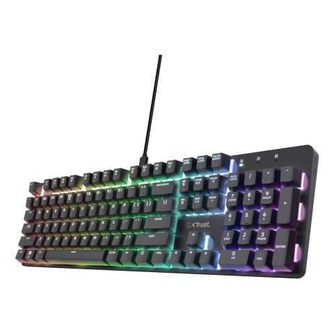 Teclado Trust Gaming Gxt 871 Zora Mecanico Rgb Color Negro 