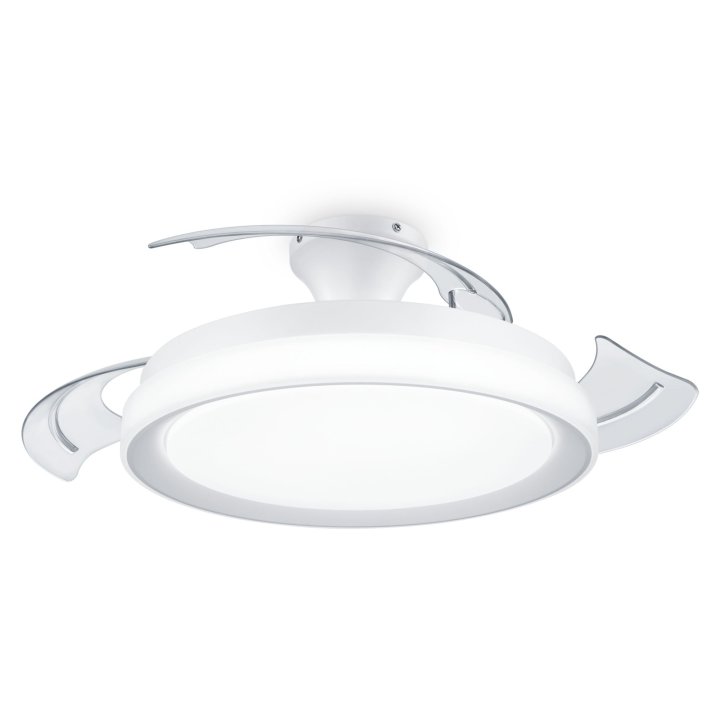 Ventilador De Techo Retractil Philips Bliss 35+28w Led Regulable Mando A Distancia Motor Dc Blanco