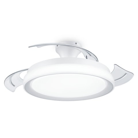 Ventilador De Techo Retractil Philips Bliss 35+28w Led Regulable Mando A Distancia Motor Dc Blanco