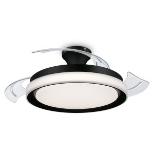 Ventilador De Techo Retractil Philips Bliss 35+28w Led 27-55-40k Mando A Distancia Motor Dc Negro