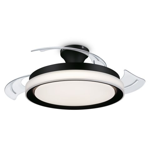 Ventilador De Techo Retractil Philips Bliss 35+28w Led 27-55-40k Mando A Distancia Motor Dc Negro