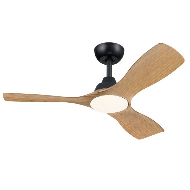 Ventilador De Techo Philips Olas 28+24w Plafon Led 30-43-65k Mando A Distancia Negro 3 Aspas Madera