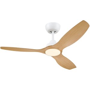 Ventilador De Techo Philips Olas 32+24w Plafon Led 30-43-65k Mando A Distancia Blanco 3 Aspas Madera