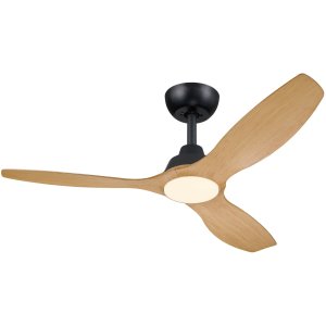 Ventilador De Techo Philips Olas 32+24w Plafon Led 30-43-65k Mando A Distancia Negro 3 Aspas Madera