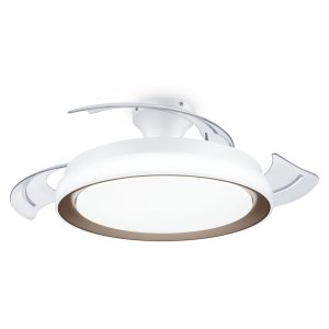 Ventilador De Techo Retractil Philips Bliss 35+28w Led 27-55-40k Mando A Distancia Motor Dc Dorado