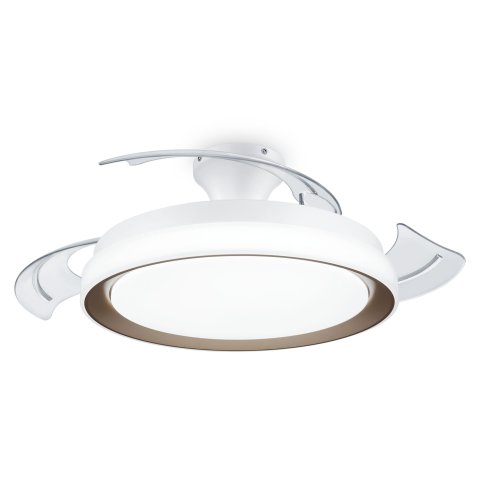 Ventilador De Techo Retractil Philips Bliss 35+28w Led 27-55-40k Mando A Distancia Motor Dc Dorado