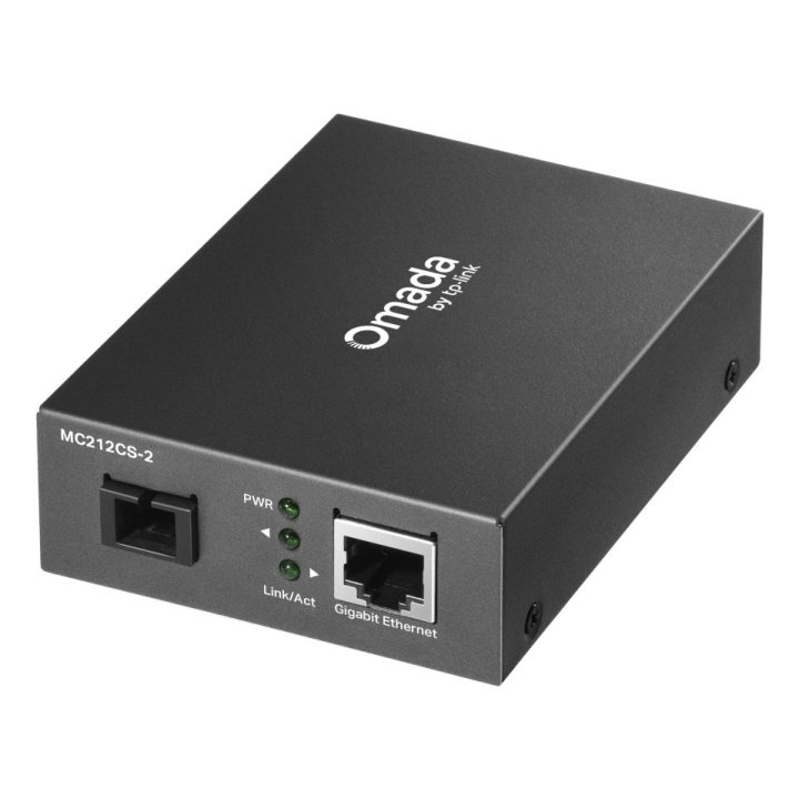 Convertidor Fibra Tp-link Mc212cs-20 Rj45 Eth A Fibra Monomodo Sc 1gb Fullduplex Hasta 20km 