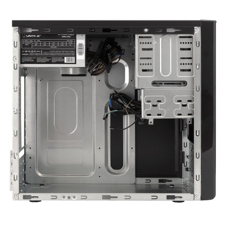 (km0) Caja Micro Atx Unykach Matx Uk 6011 Color Negro Usb 2.0 Y 3.0 Incluye F.a 500w Cash30