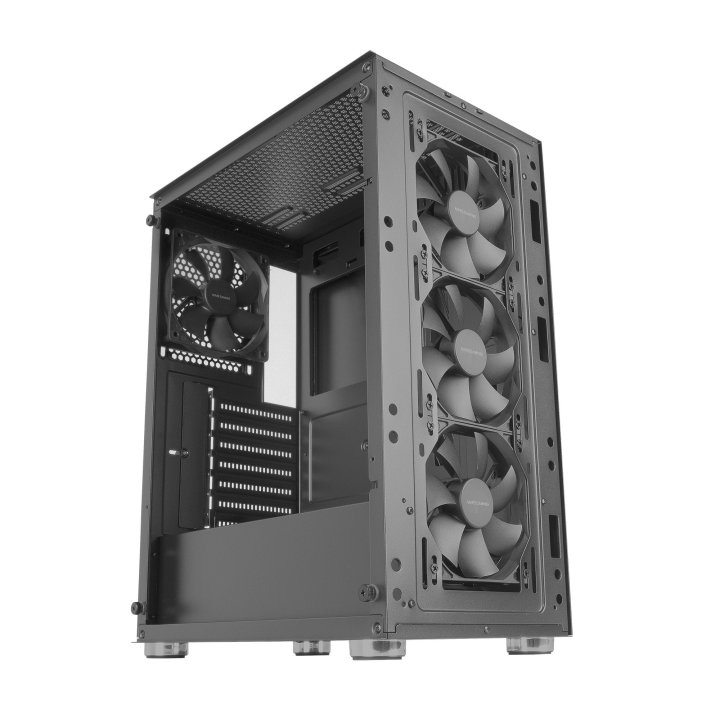 Caja Atx Semitorre Gaming Mars Gaming Mc-3000 Black Frontal Metal Mesh Lateral De Cristal Templado Sin Fuente De Alimentacion