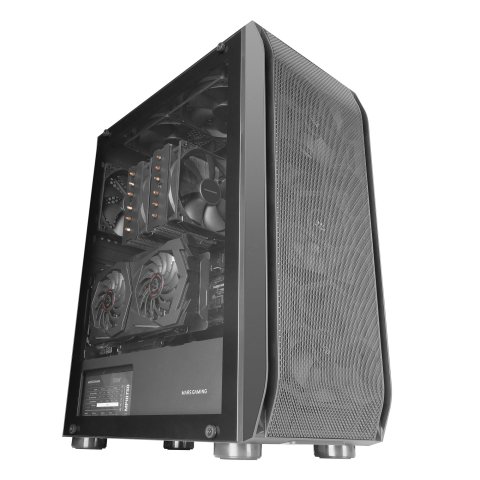 Caja E-atx Torre Gaming Mars Gaming Mc-pro2 Xxl Black Laeral Creistal Templado Frontal Rejilla Con 3+2 Ventiladores Incluidos