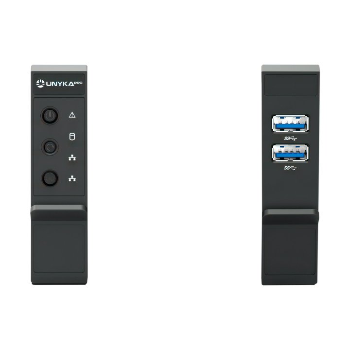 Caja Rack 19" Unykach 2u Fuente 2u Mini Redundante Plata Negro 8 Bahias Hot Swap 2xusb3.0 