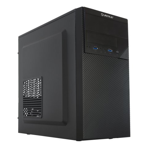 Caja Micro Atx Unykach Aero C20 Color Negro 1 Bahias De 5.25 Usb3.0 Y 2.0 Con Fuente De 500w Indicada Para Reparaciones Y Sub