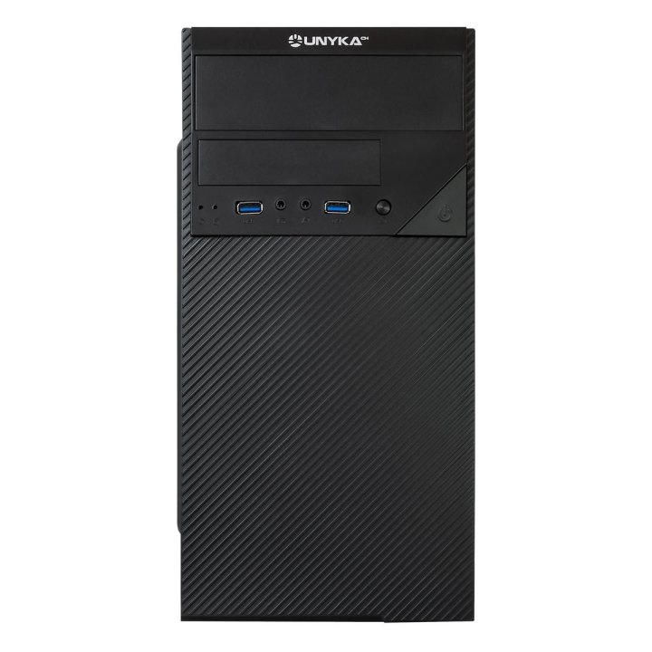 Caja Micro Atx Unykach Aero C20 Color Negro 1 Bahias De 5.25 Usb3.0 Y 2.0 Con Fuente De 500w Indicada Para Reparaciones Y Sub