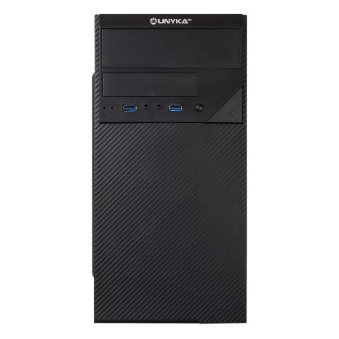 Caja Micro Atx Unykach Aero C20 Color Negro 1 Bahias De 5.25 Usb3.0 Y 2.0 Con Fuente De 500w Indicada Para Reparaciones Y Sub