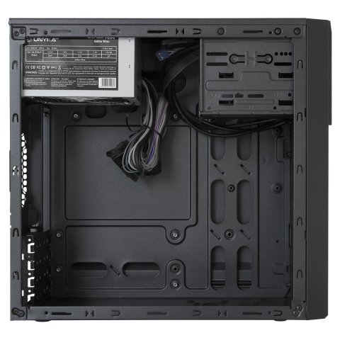 Caja Micro Atx Unykach Aero C20 Color Negro 1 Bahias De 5.25 Usb3.0 Y 2.0 Con Fuente De 500w Indicada Para Reparaciones Y Sub